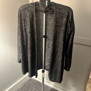 Dark Gray Open-Front Women’s Sweater Cardigan